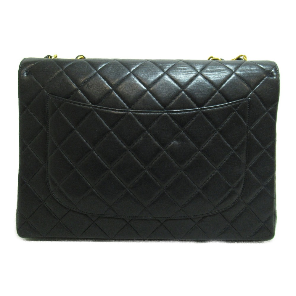 Chanel Matelasse Black Lambskin Chain Shoulder Bag Big